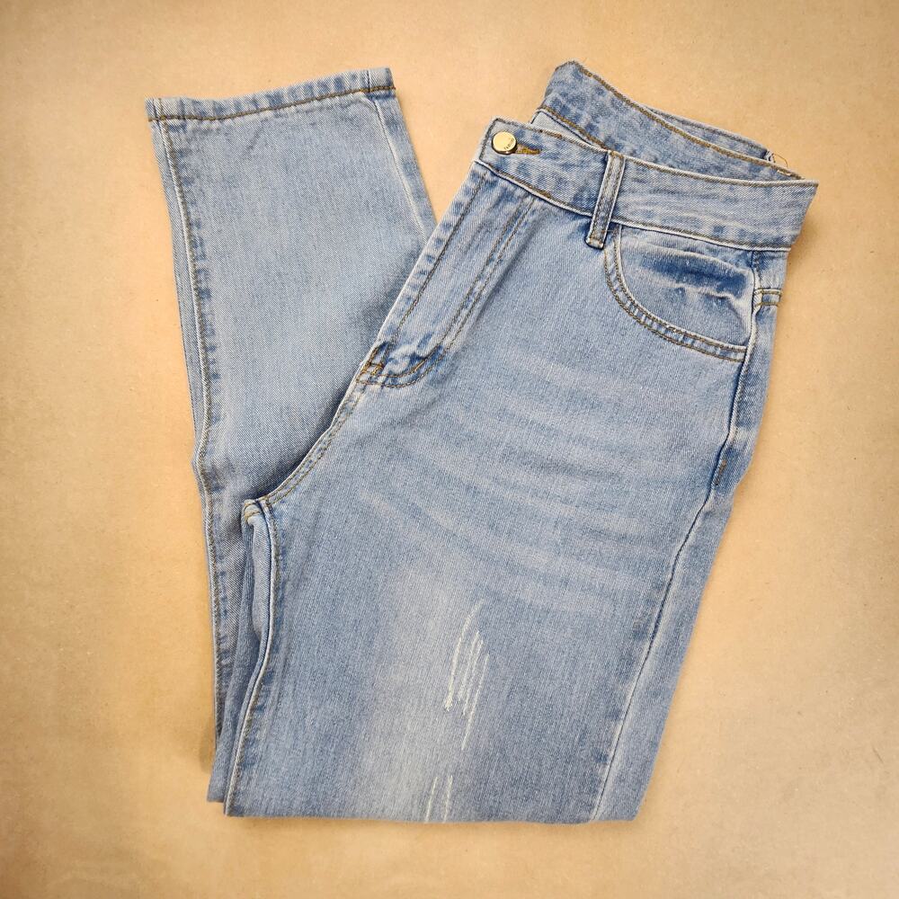 Shein Distressed Boyfriend Jeans Size Large 10/12 - Picture 5 of 12